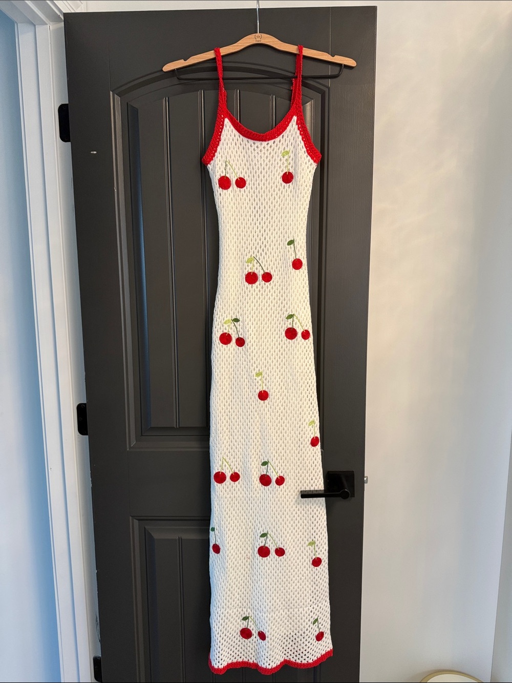 Fashion Nova White Crochet Maxi Dress (XS)
